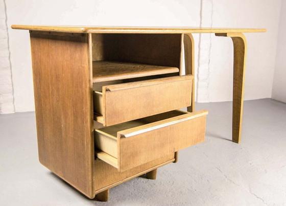 Image 1 of Cees Braakman Mid-Century Dutch Design EE02 Oak Desk for Pastoe. The Netherlands, 1950s.
