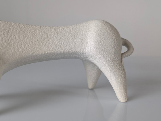 Roberto Rigon Mid-Century White Ceramic Rhinoceros Sculpture, Italy 1970s (photo 6 of 7)