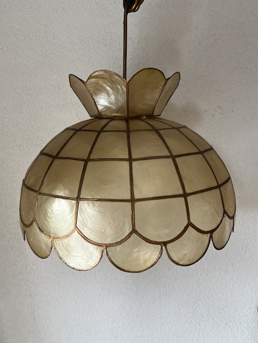Vintage Capiz shell pendant lamp - Ø 35 cm.