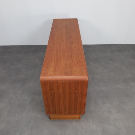 Image 1 of Danish Modern Teak Sideboard with Tambour Doors by Kibaek Møbelfabrik, Denmark, 1970s