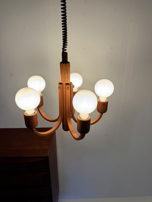 Lámpara colgante vintage de teca 'Candela', Domus '80