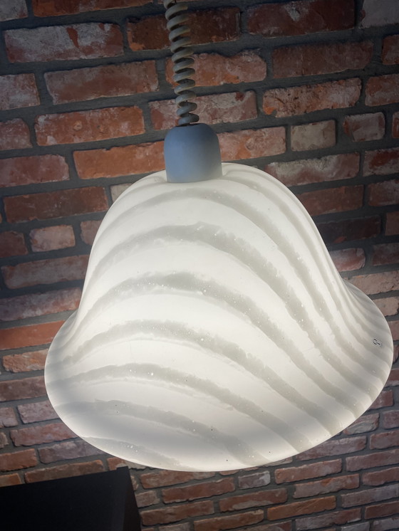 Image 1 of Vintage Glazen Peill Putzler Hanglamp Zebra Glas