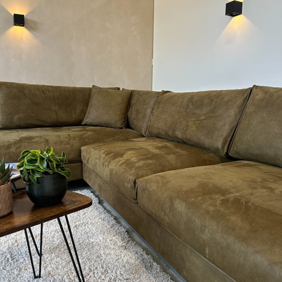 Image 1 of Hoekbank olijfgroen 308x210cm