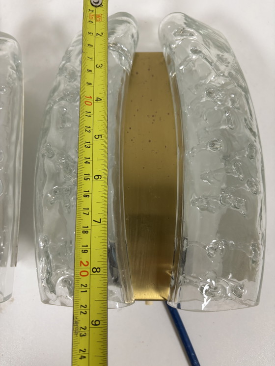 Image 1 of lazen en messing wandlampen van Doria Leuchten, Duitsland, jaren 60, set van 2