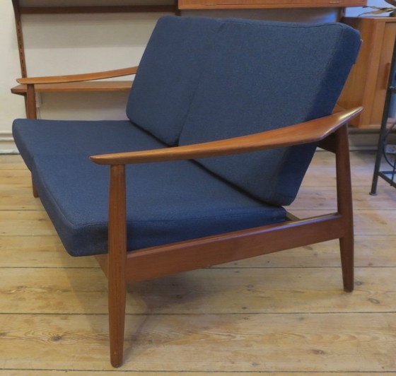 Image 1 of Arne Vodder für France und Sohn FD 164 2-Sitzer Teak Sofa, Dänemark 1960er Jahre