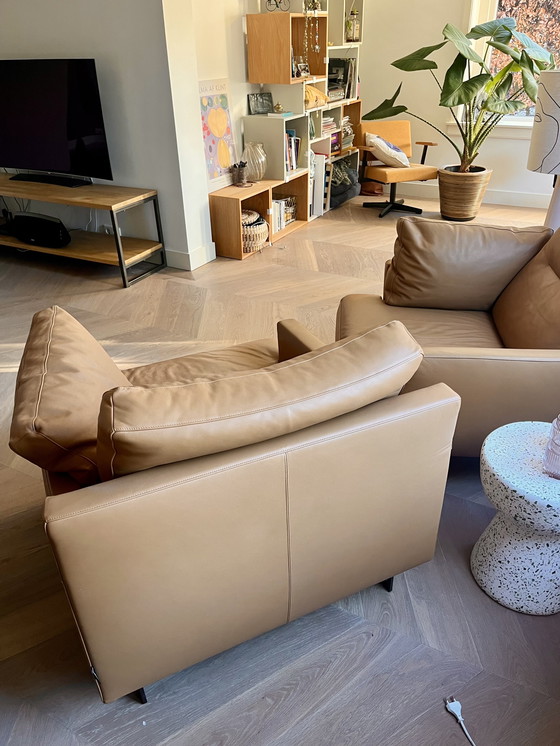 Image 1 of Linteloo fauteuil George Leer 2x