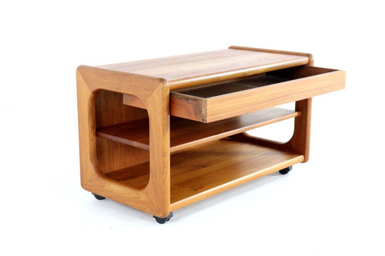 Image 1 of Chariot pour meuble audio 'Traeden' vintage danois en teck massif