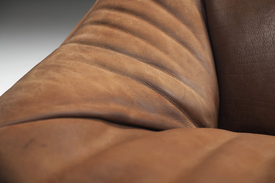 Image 1 of Prachtige vintage Ringo Sofa in leer van Gerard Van Den Berg voor Montis 1979