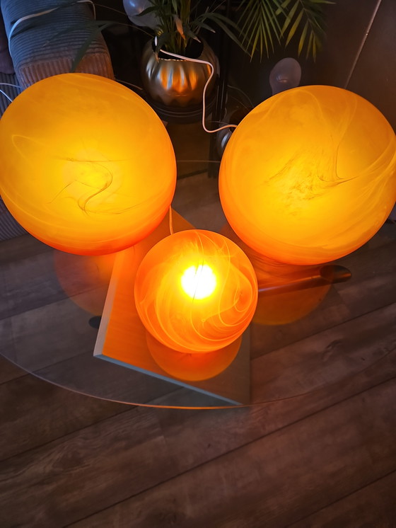 Image 1 of 2 grote Marslampen van Honsel 30cm van glas