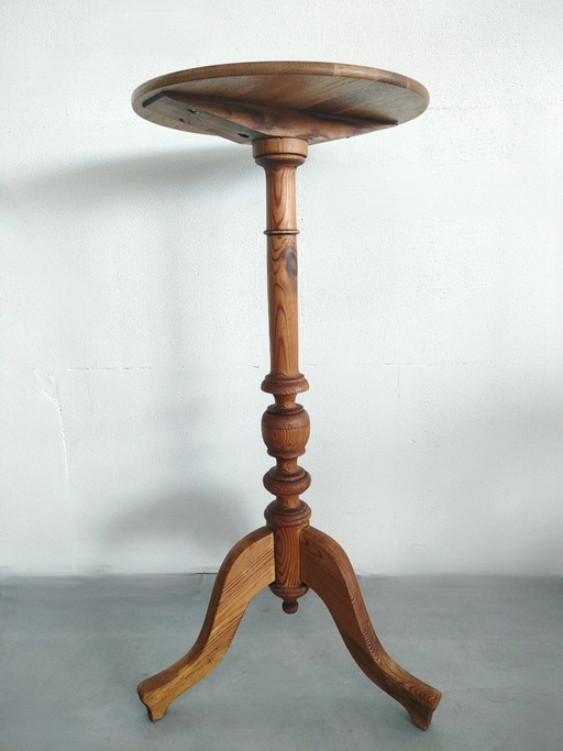Vintage houten tripod plantentafel zuil/sokkel voor decoratie/vaas – Wood