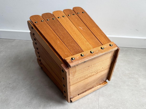 1x Vierkante Vintage Papierbak / Prullenbak Van Hout – Decoratie, Metal, Wood (photo 6 of 9)