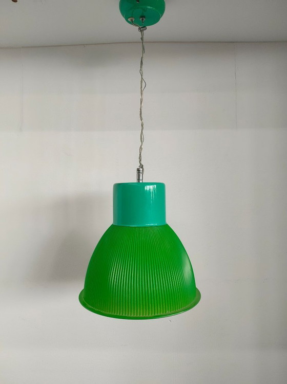 Image 1 of Lampada a sospensione retrò verde in plastica/metallo
