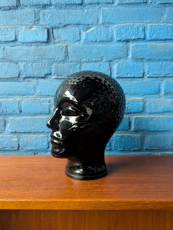 Image 1 of Vintage glazen mannequin hoofd