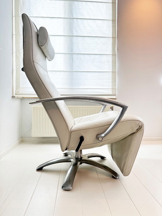 JORI Brainbuilder, Verstellbarer relaxsessel, Leder, Aluminium, Creme, Design (Foto 2 von 8)