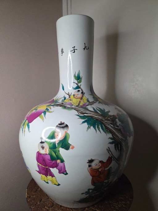 Chinesische Tianqiuping Vase – 56 cm hoch – wunderschöner Zustand