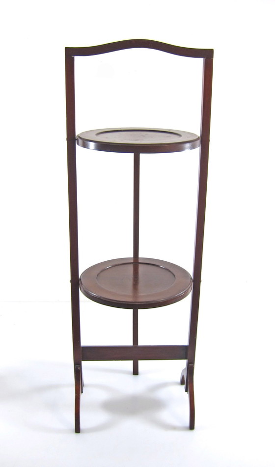 Mahogany Vintage Jugendstil Antique High Tea Cake Stand 19th Century, Storage cabinet, Wood, Brown, Art Deco (photo 11 of 12)