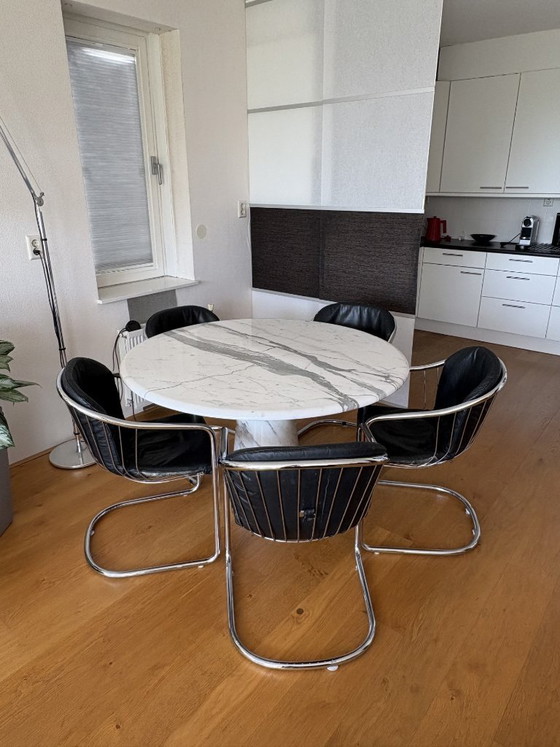 5 X Rinaldi Sedie da pranzo – Gastone Rinaldi, Metal, Leather (photo 3 of 5)