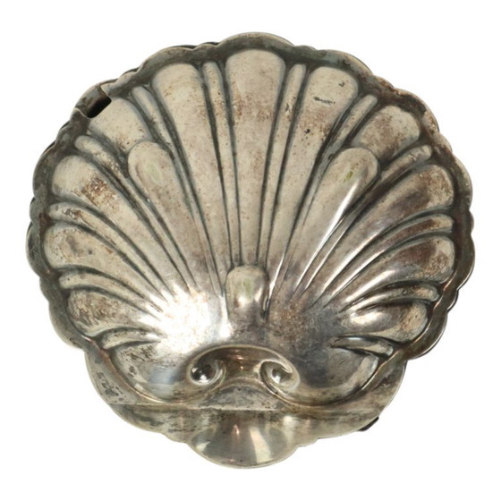 Image 1 of Silver-Plated Shell Butter Dish Caviar Holder