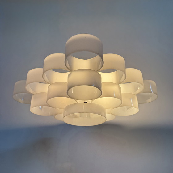 Image 1 of Mid-Century Lucite Circles Deckenleuchte, 1970er Jahre