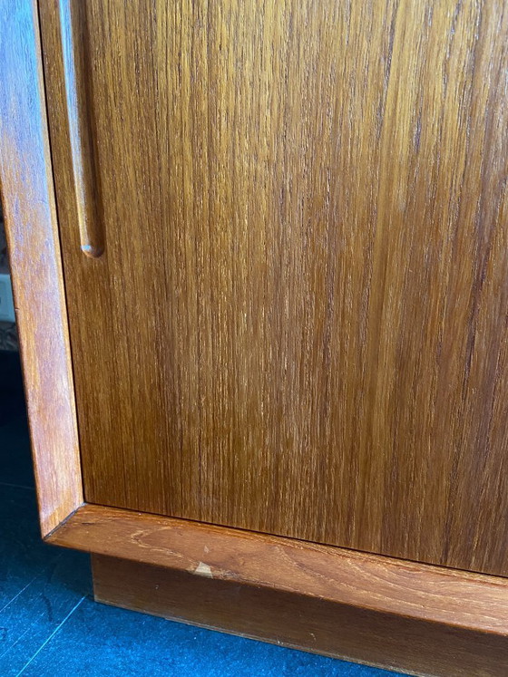 Image 1 of Compact vintage Danish sideboard with sliding doors by Chr. Linneberg
