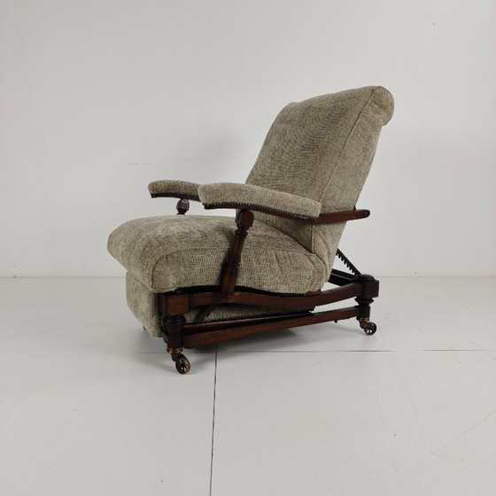 Englischer Liegesessel für Bibliotheken (um 1860) – Verstellbarer relaxsessel, Wood (photo 10 of 12)