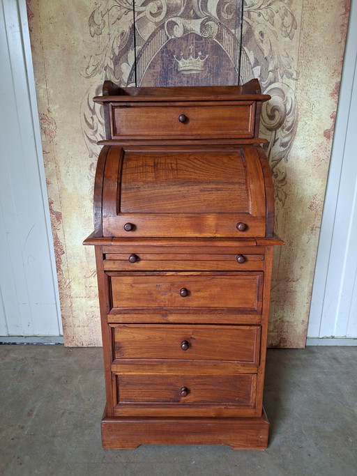 Secrétaire en teck, bureau pour dame, dimensions 54x53cm et 115 cm de hauteur. – Wood (photo 2 of 6)