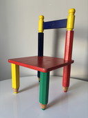 Chaise haute crayon Pierre Sala style Memphis