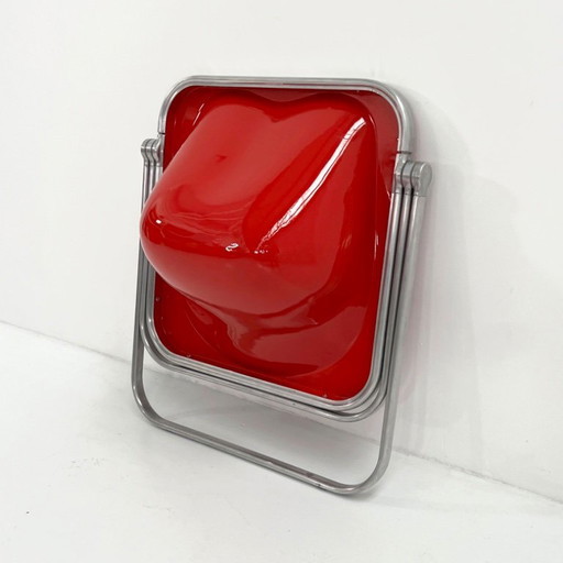 Red Plona Folding Chair by Giancarlo Piretti for Castelli, 1970s