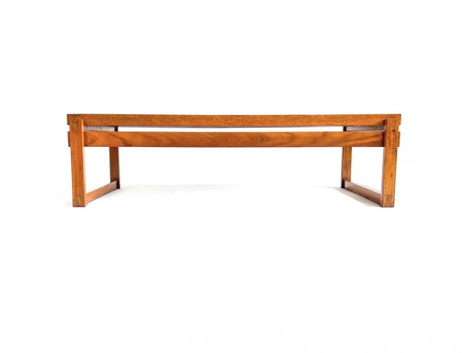 Vintage Danish Teak Slatted Bench '70s