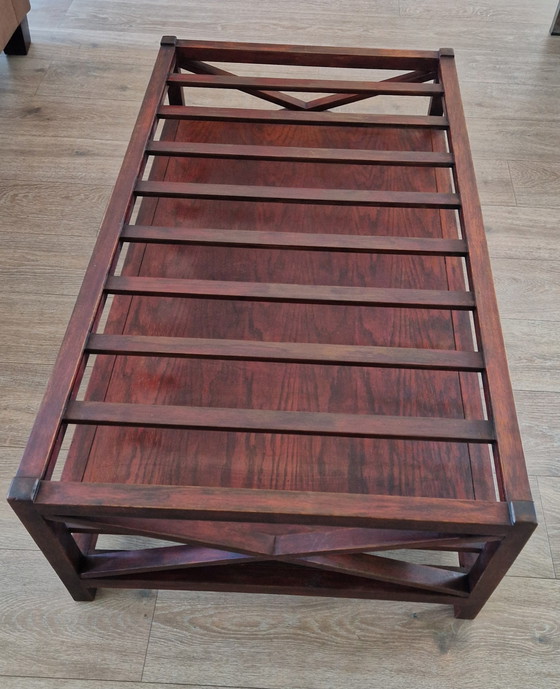 Salontafel Raffles Stijl, Antiek Look, Izgs. Met Glasplaat En 2 Lades – Wood (photo 4 of 13)