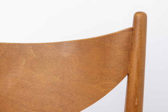 Image 1 of Set of 5 Vintage Dining Chairs, 1960s Germany, Wenzel, Beech Wood, Mid Century Modern, Green Upholstery