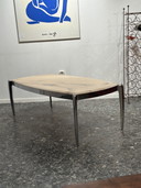 Vintage Space Age Marble Coffee Table with Chrome