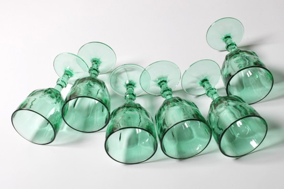 Set di 6 Bicchieri da Vino Verdi Vintage / Calici / Crisal / Portogallo / Anni 2000 – Crisal Glass (photo 9 of 13)