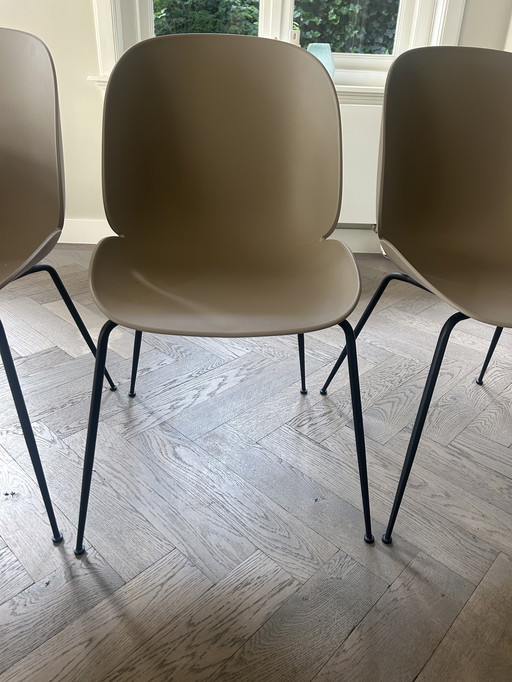 4x Hay eetkamerstoelen beige/taupe met zwarte pootjes