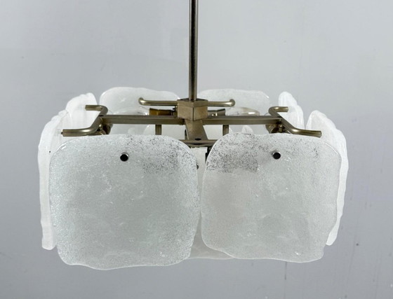 Image 1 of Lampe en verre glacé/plafonnier de J.T. Kalmar pour Kalmar Franken, modèle : Bernstein, Autriche, années 1960