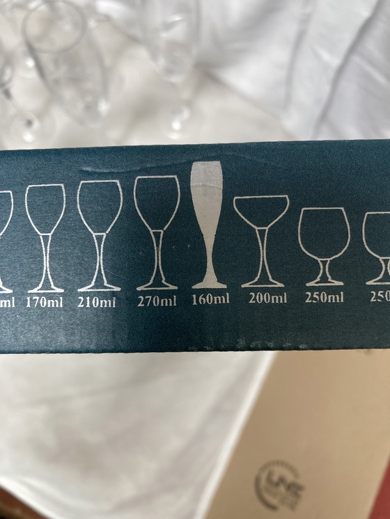 Image 1 of 6 kristallen champagneglazen Tsjechië 90'S