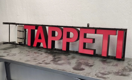 Image 1 of Vintage Red Illuminated Letter T , 1970s