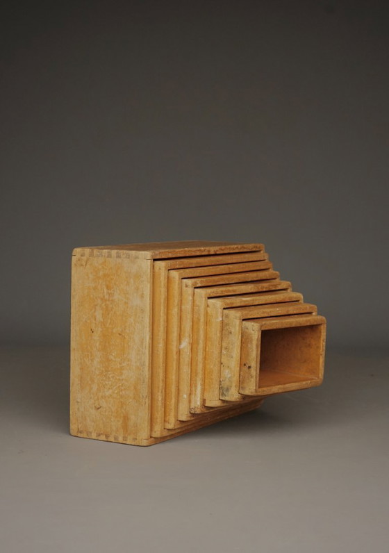 Image 1 of Blocs de construction en bois pour enfants, ensemble de 8, années 1950