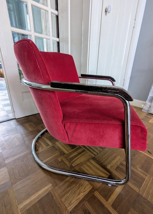 Rode design stoel Jan des Bouvrie 