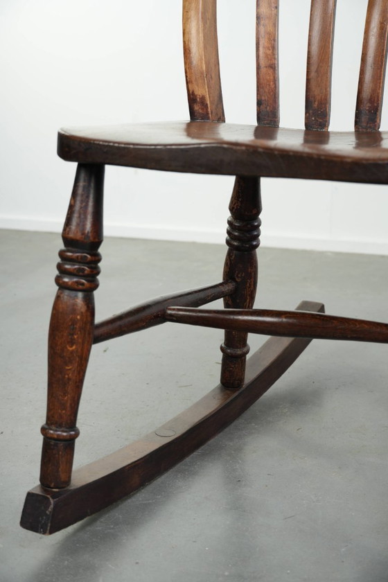 English oak Windsor rocking chair from the early 19th century with beautiful warm colors – Wood, Klassiek (photo 11 of 11)