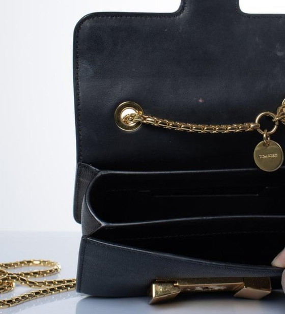 Image 1 of Bolso Sienna de piel granulada negra de Tom Ford