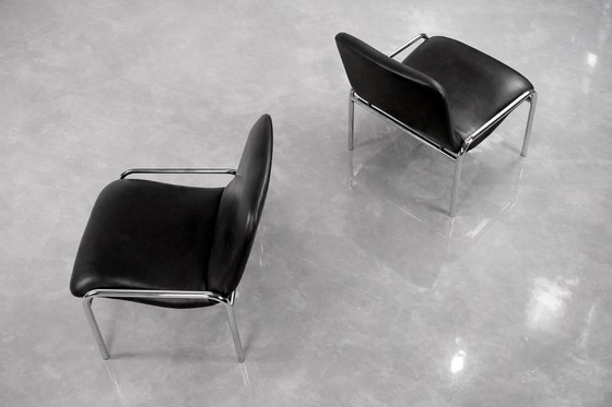Image 1 of Vintage minimalistische chromen fauteuils van Thonet, jaren 70, set van 2