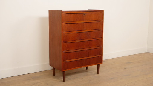 Commode vintage danoise | Teck | 6 tiroirs | 108 cm