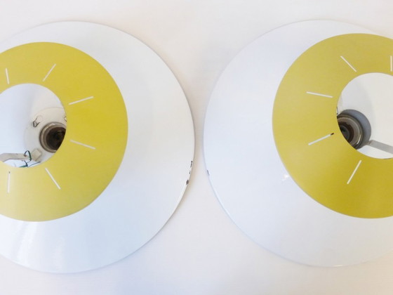 Image 1 of Lampada da soffitto o da parete gialla Louis Kalff Philips, stile rockabilly vintage anni '50