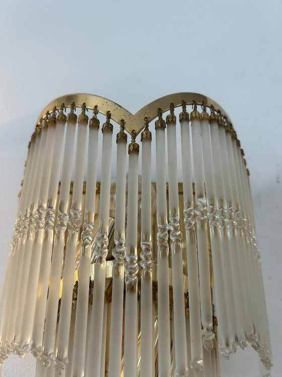 Pair of Vintage Wall lights, Brass and Glass Pendants, Italy 1970 (photo 8 of 8)