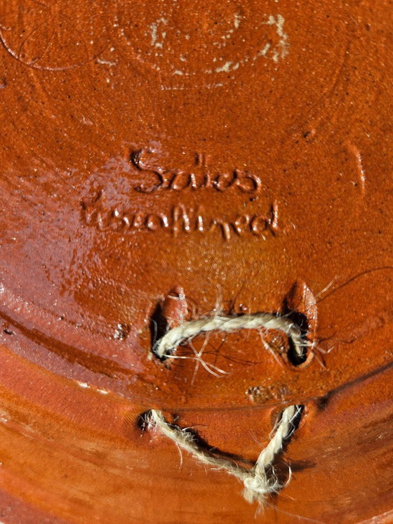 Image 1 of Wall Plate Folk Art Pottery Made by Imre Szűcs (1948-) a Well Known Hungarian Ceramic Artist | Vintage Handmade Hand-Painted