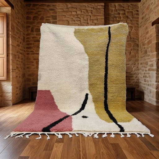 Azilal tapijt met kleurrijke patronen, traditioneel handgemaakt, formaat 1,5/3,5 m – Aime Té, vloerkleden en tapijten, Wool