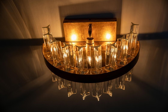 Image 1 of Lampe murale de luxe en verre avec or