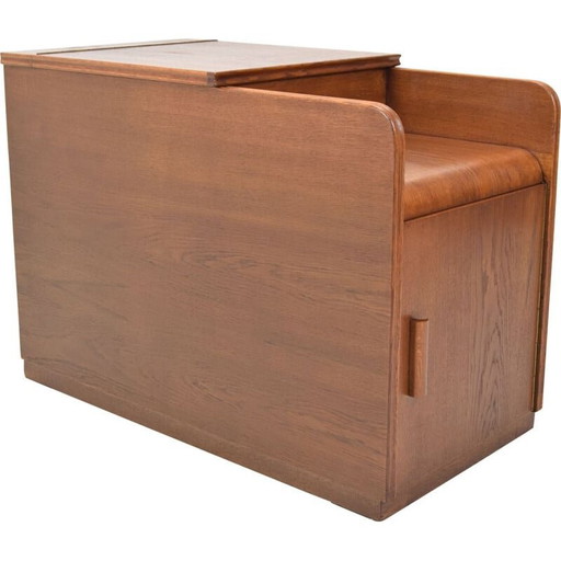 Vintage art deco wooden box, Czechoslovakia 1940