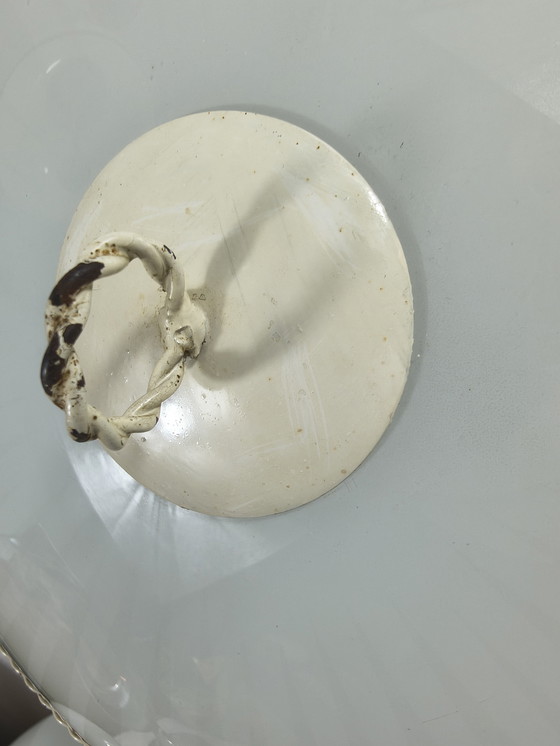 Image 1 of Vintage ceiling lamp Ø70 cm – Metal frame – Striped motif – Retro design